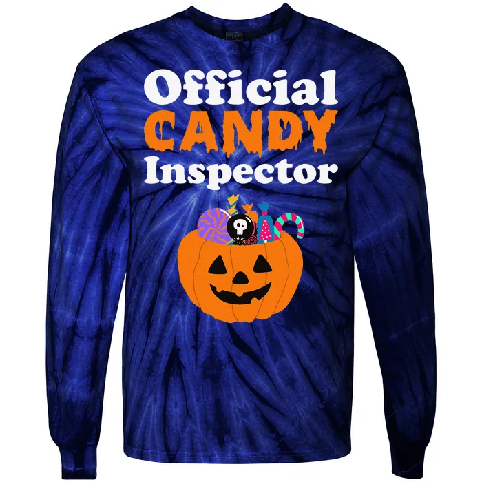 Candy Inspector Halloween Costume For Mom Or Dad Tie-Dye Long Sleeve Shirt