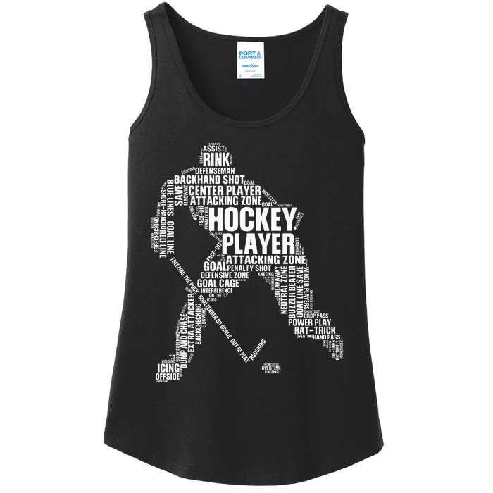 Cool Ice Hockey Art Ice Hockey Player Ladies Essential Tank