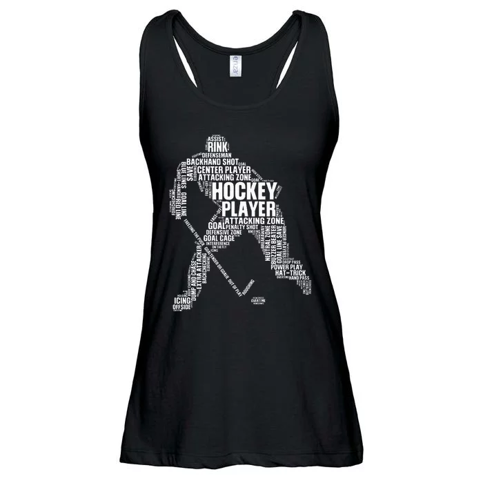 Cool Ice Hockey Art Ice Hockey Player Ladies Essential Flowy Tank