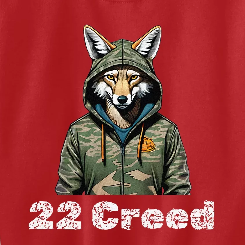 Coyote In Hood 22 Graphic Hunting Kids Sweatshirt