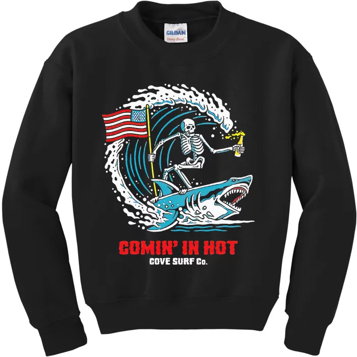 Comin' In Hot Cove Surf Co Kids Sweatshirt