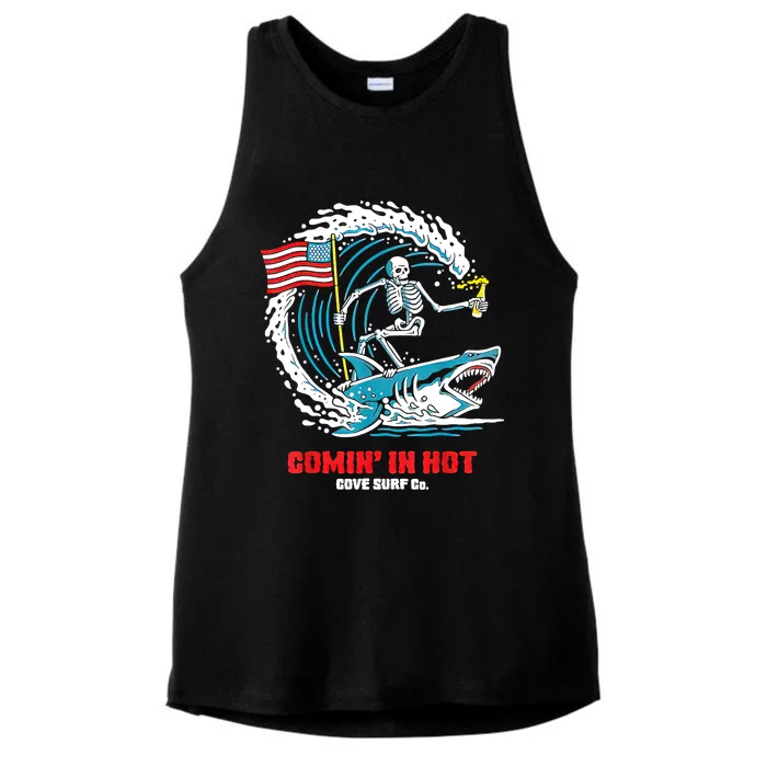 Comin In Hot Cove Surf Co Ladies Tri-Blend Wicking Tank