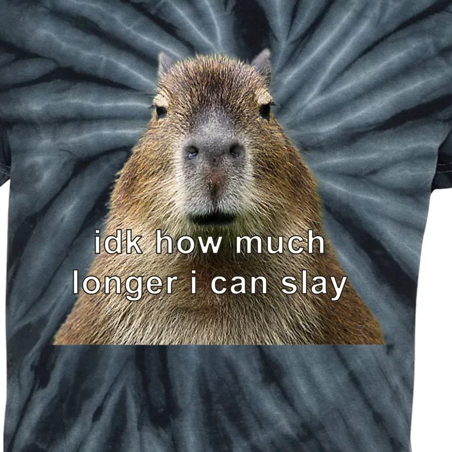 Capybara Idk How Much Longer I Can Slay Kids Tie-Dye T-Shirt