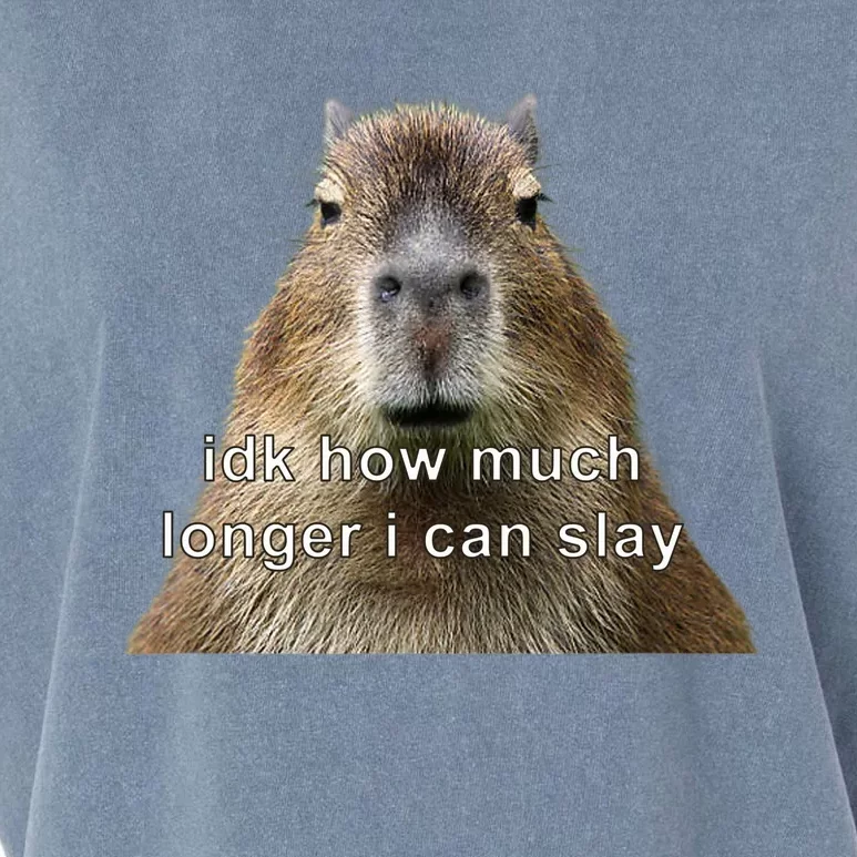 Capybara Idk How Much Longer I Can Slay Garment-Dyed Women's Muscle Tee