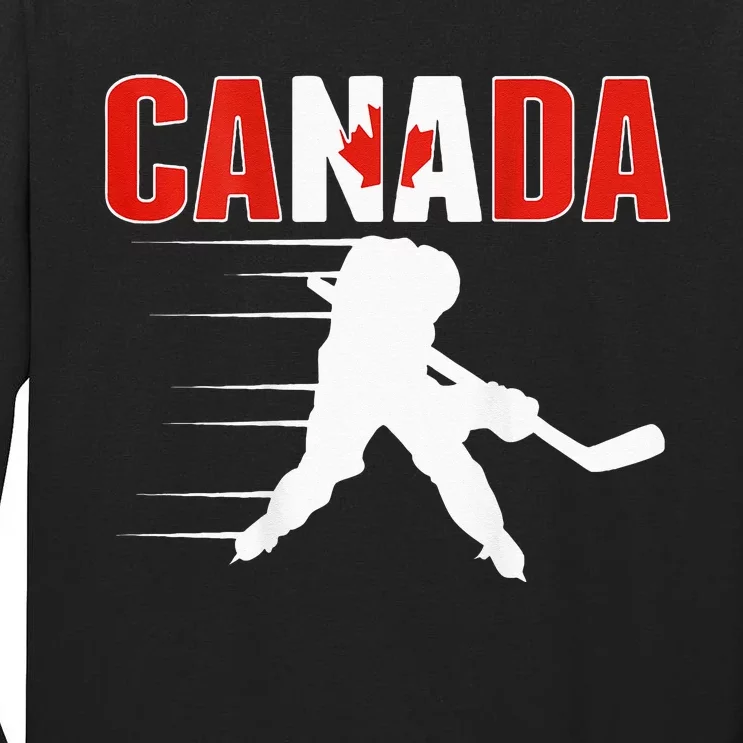 Canada Ice Hockey Lovers Jersey Canadian Hockey Team Fans Tall Long Sleeve T-Shirt