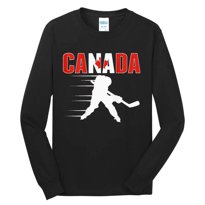 Canada Ice Hockey Lovers Jersey Canadian Hockey Team Fans Tall Long Sleeve T-Shirt