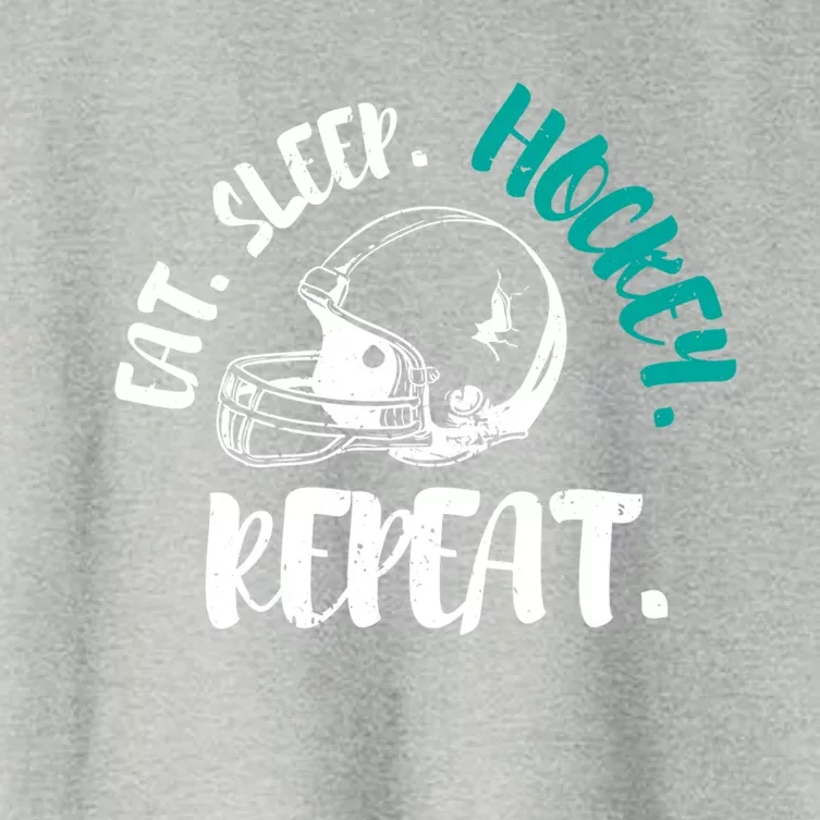 Cool Ice Hockey Cute Gift Eat Sleep Hockey Repeat Cool Gift Women's Crop Top Tee