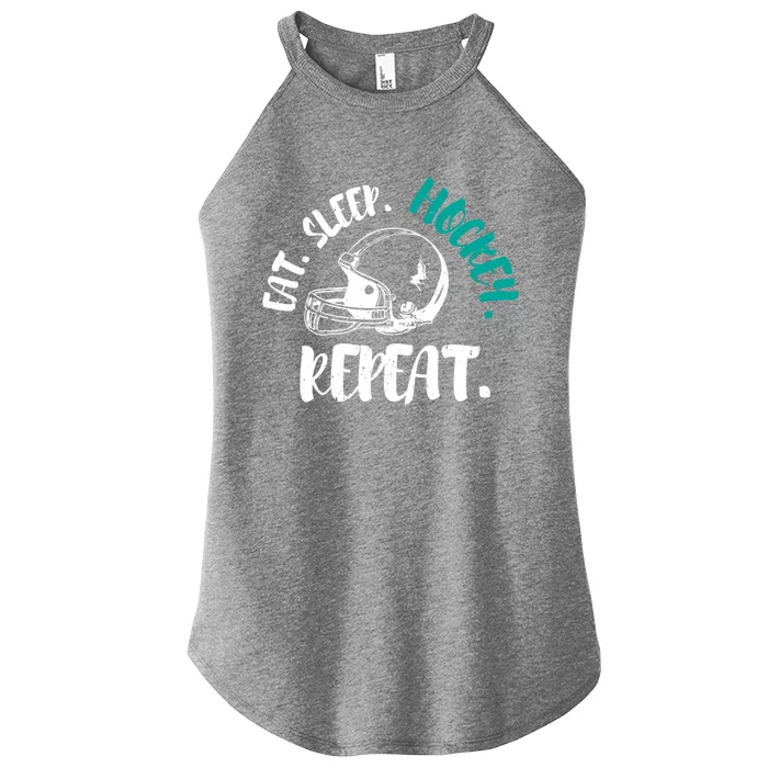 Cool Ice Hockey Cute Gift Eat Sleep Hockey Repeat Cool Gift Women’s Perfect Tri Rocker Tank