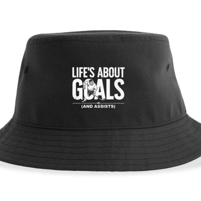 Cool Ice Hockey For  Hockey Lover Goalie Sports Sustainable Bucket Hat