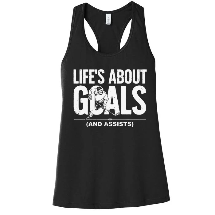 Cool Ice Hockey For  Hockey Lover Goalie Sports Women's Racerback Tank