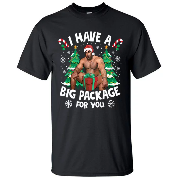 Christmas I Have A Big Package For You Naughty Big Black Guy Tall T-Shirt