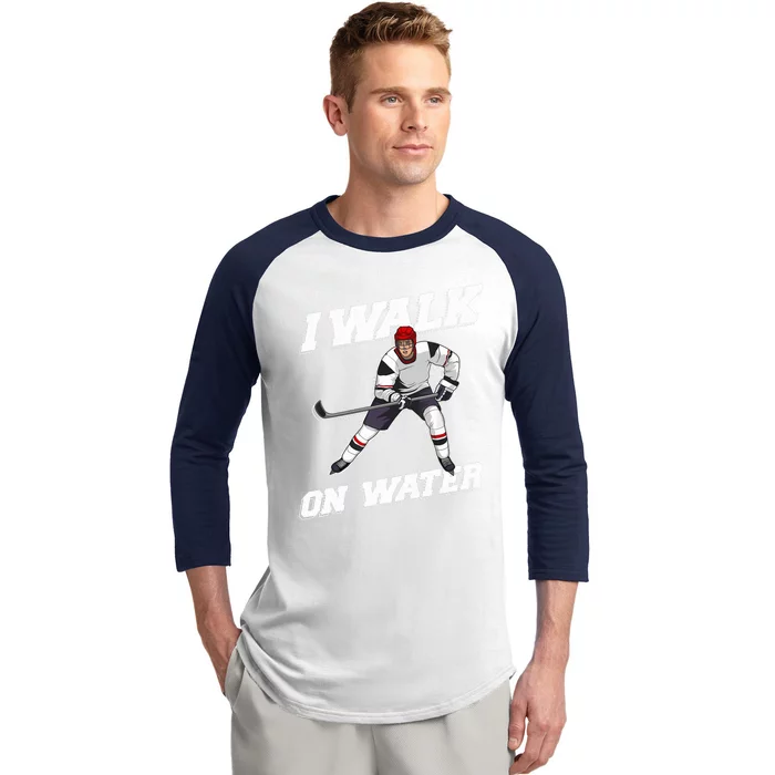 Cool Ice Hockey Player Art For Ice Hockey Lover Baseball Sleeve Shirt