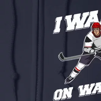 Cool Ice Hockey Player Art For Ice Hockey Lover Full Zip Hoodie