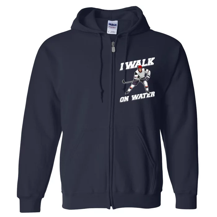 Cool Ice Hockey Player Art For Ice Hockey Lover Full Zip Hoodie