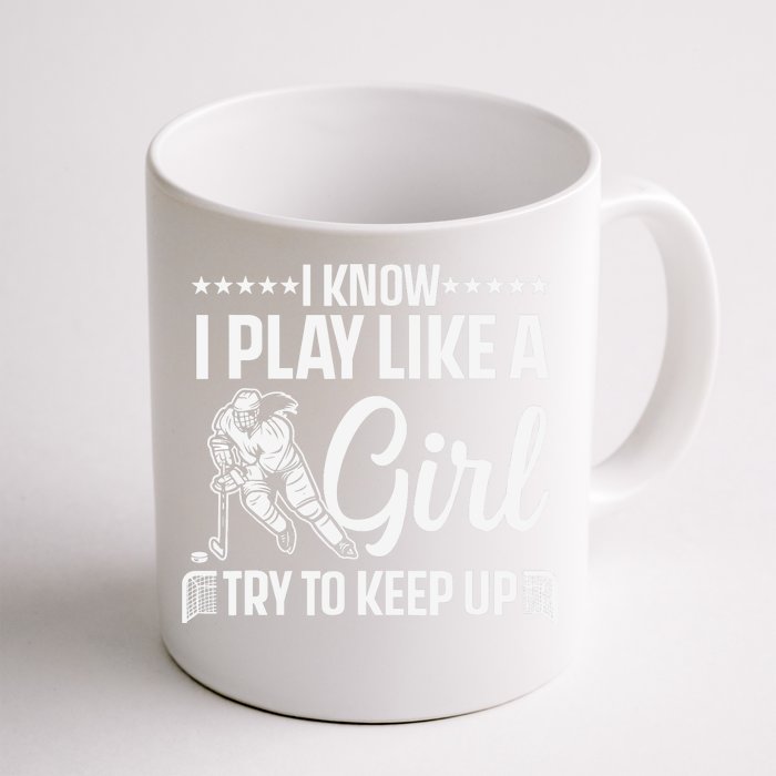 Cool Ice Hockey For Wo Girls Hockey Lover Team Skating Front & Back Coffee Mug