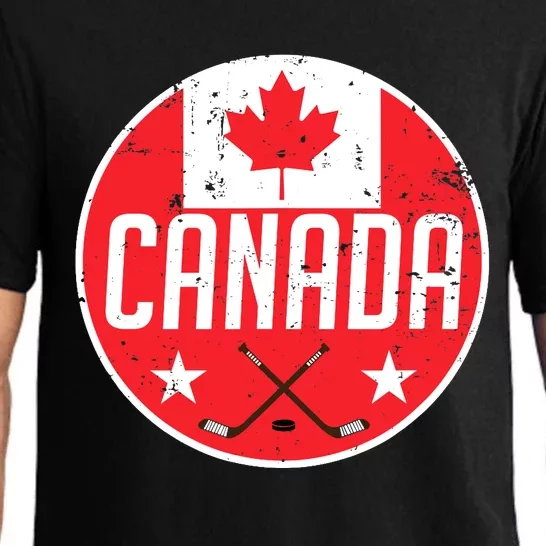 Canada Ice Hockey Flag Jersey Supporter Canadian Fan Gift Pajama Set