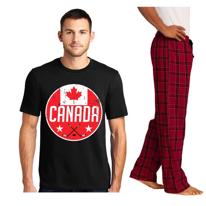 Canada Ice Hockey Flag Jersey Supporter Canadian Fan Gift Pajama Set