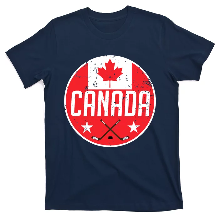 Canada Ice Hockey Flag Jersey Supporter Canadian Fan Gift T-Shirt