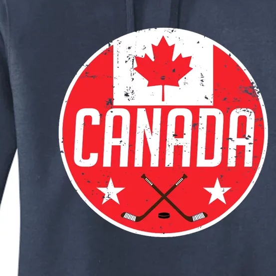 Canada Ice Hockey Flag Jersey Supporter Canadian Fan Gift Women's Pullover Hoodie