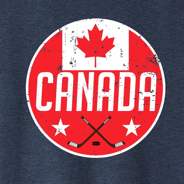 Canada Ice Hockey Flag Jersey Supporter Canadian Fan Gift Women's Crop Top Tee