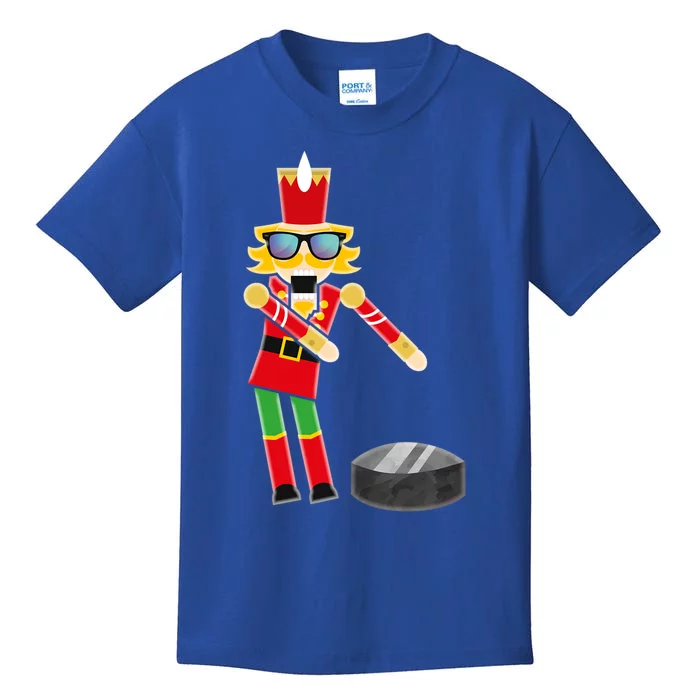 Christmas Ice Hockey Flossing Nutcracker Funny Gift Kids T-Shirt