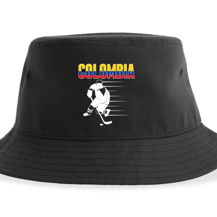 Colombia Ice Hockey Lovers Jersey Colombian Hockey Team Fans Sustainable Bucket Hat