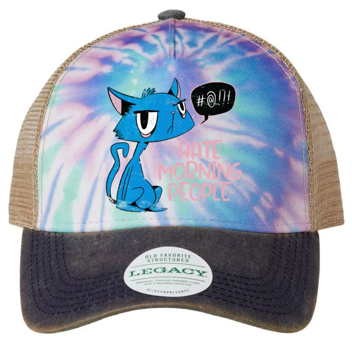 Cat. I Hate Morning People. Legacy Tie Dye Trucker Hat