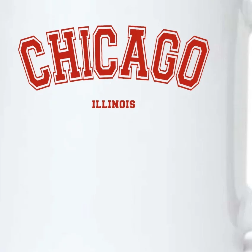 Chicago Illinois Il Red Letter Graphic On Chicago Black Color Changing Mug