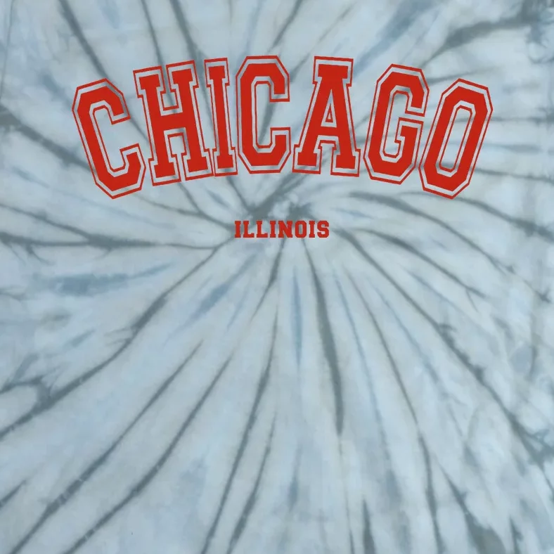 Chicago Illinois Il Red Letter Graphic On Chicago Tie-Dye T-Shirt