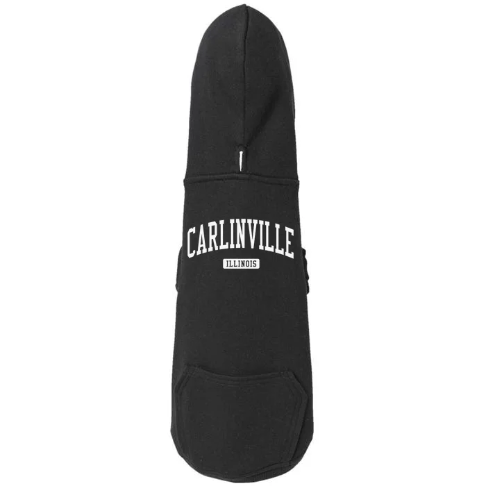 Carlinville Illinois IL Vintage Athletic Sports Doggie 3-End Fleece Hoodie