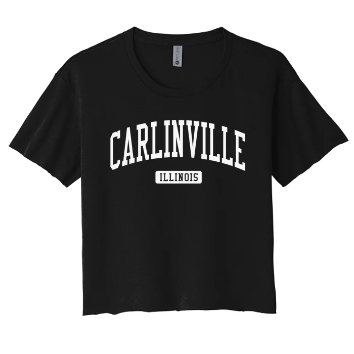 Carlinville Illinois IL Vintage Athletic Sports Women's Crop Top Tee