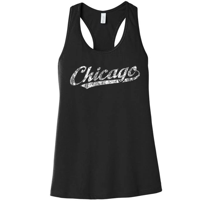 Chicago Illinois Il Vintage Sports Retro Women's Racerback Tank