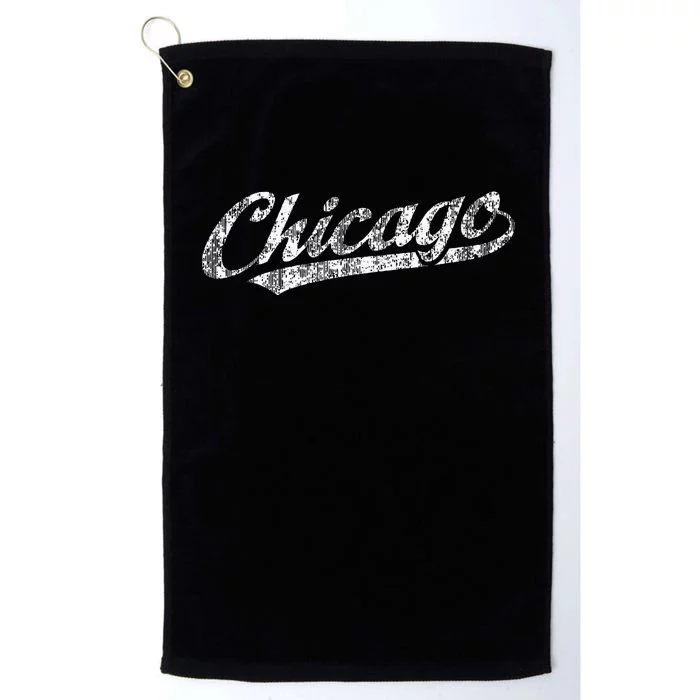 Chicago Illinois Il Vintage Sports Retro Platinum Collection Golf Towel