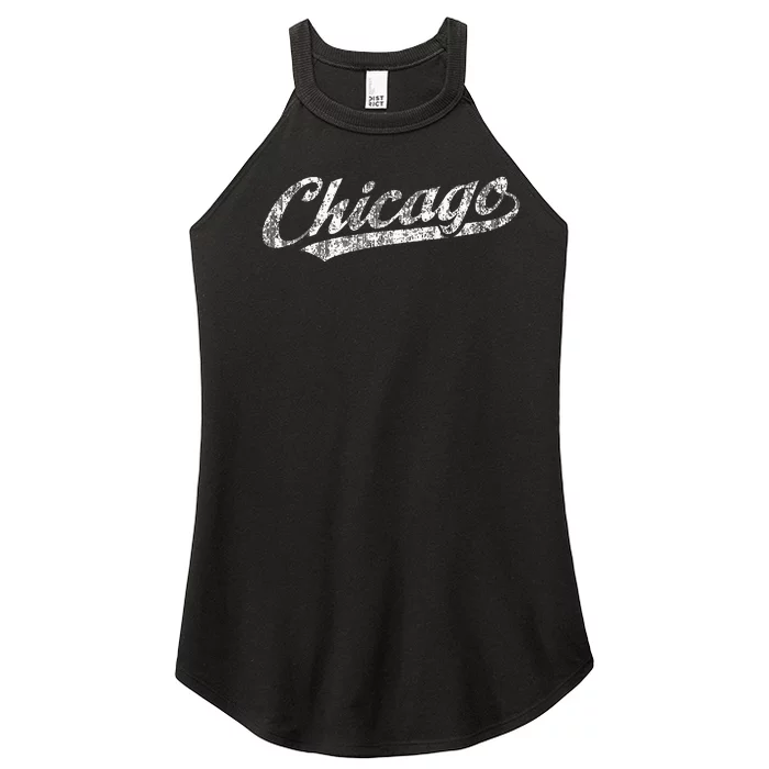 Chicago Illinois Il Vintage Sports Retro Women’s Perfect Tri Rocker Tank