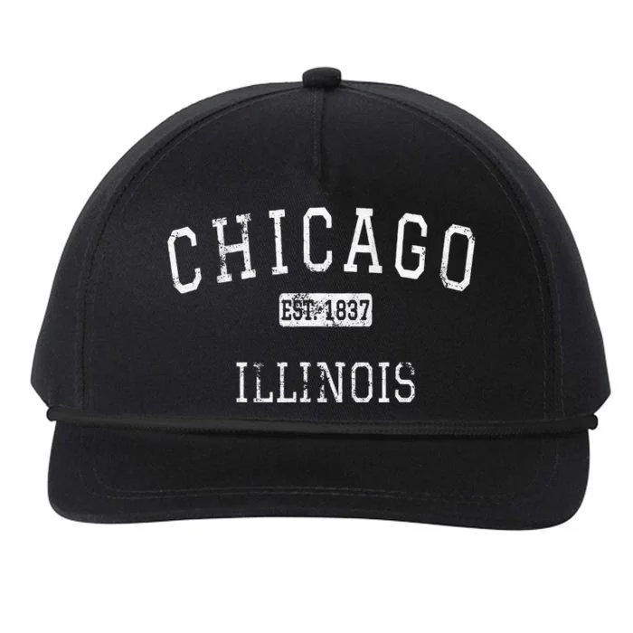 Chicago Illinois Il Vintage Snapback Five-Panel Rope Hat