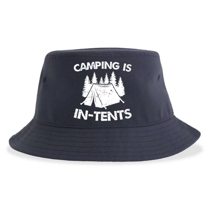 Camping is In Tents - Intense Pun - Funny Tent Camping Sustainable Bucket Hat