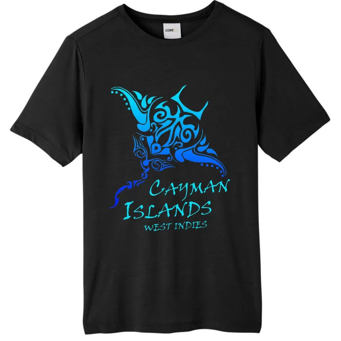 Cayman IslandsWest Indies Vintage Tribal Manta Ray Vacation ChromaSoft Performance T-Shirt