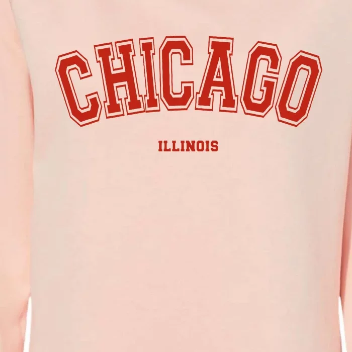 Chicago Illinois Il Red Letter Graphic On Chicago Womens California Wash Sweatshirt