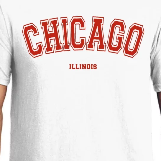 Chicago Illinois Il Red Letter Graphic On Chicago Pajama Set