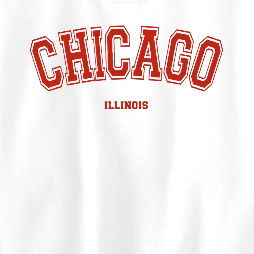 Chicago Illinois Il Red Letter Graphic On Chicago Kids Sweatshirt