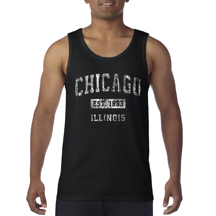 Chicago Illinois Il Vintage Athletic Sports Tank Top