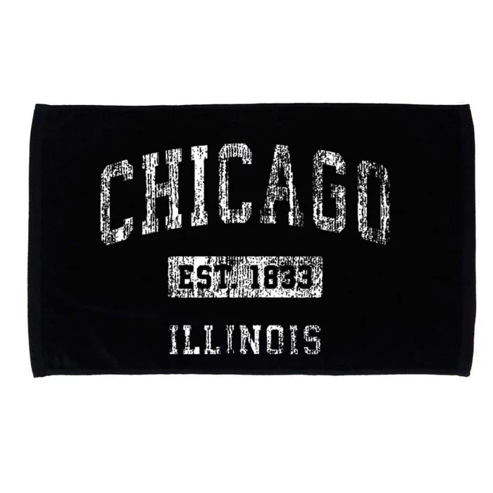 Chicago Illinois Il Vintage Athletic Sports Microfiber Hand Towel