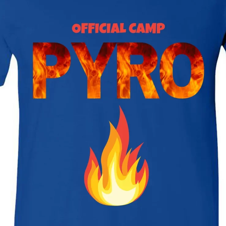 Camping Is Intents Campfire And Cocktails Pyro Meaningful Gift V-Neck T-Shirt