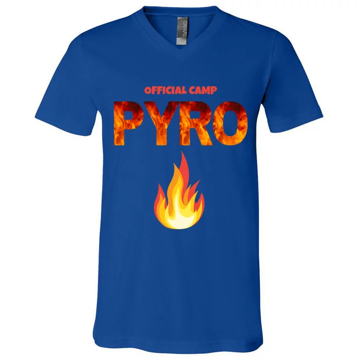 Camping Is Intents Campfire And Cocktails Pyro Meaningful Gift V-Neck T-Shirt