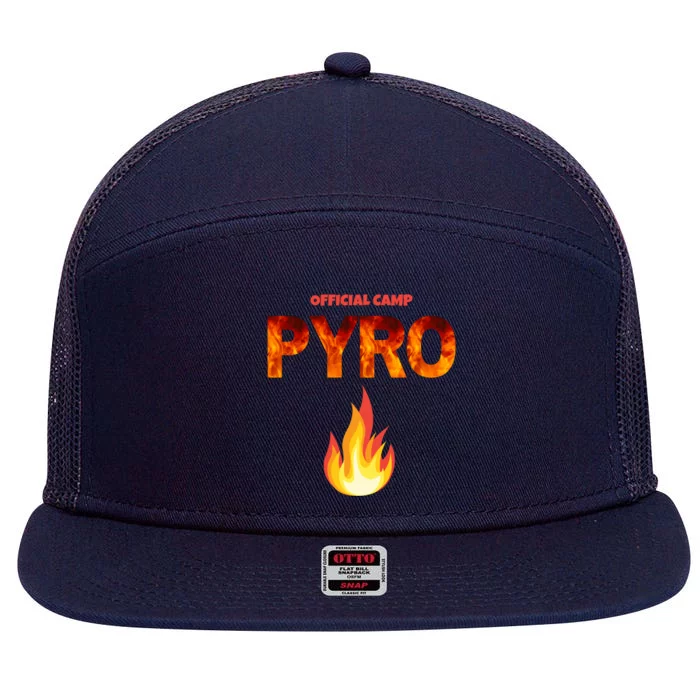 Camping Is Intents Campfire And Cocktails Pyro Meaningful Gift 7 Panel Mesh Trucker Snapback Hat