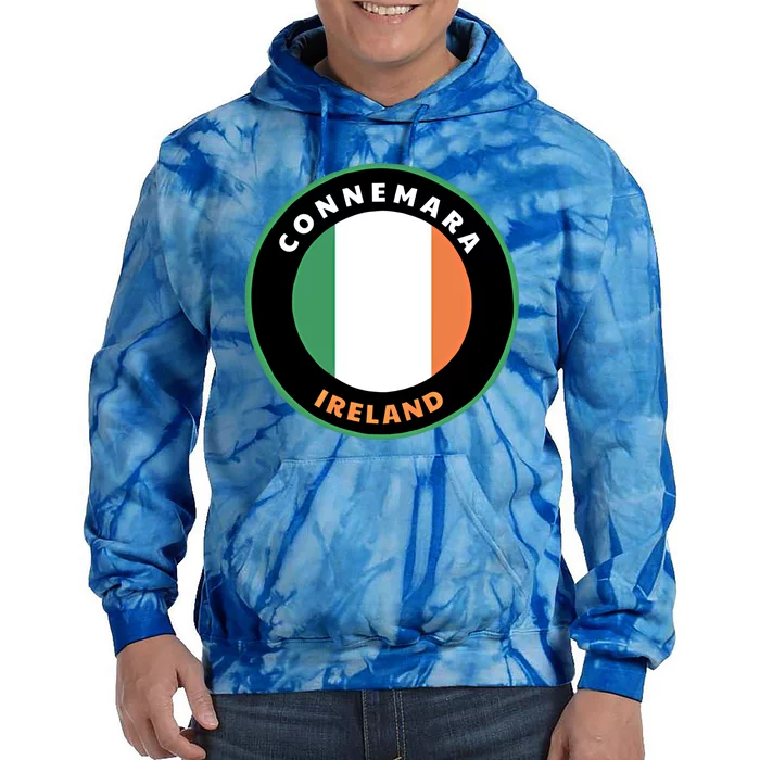 Connemara Ireland Ie Irish Heritage And Pride Flag Badge Gift Tie Dye Hoodie