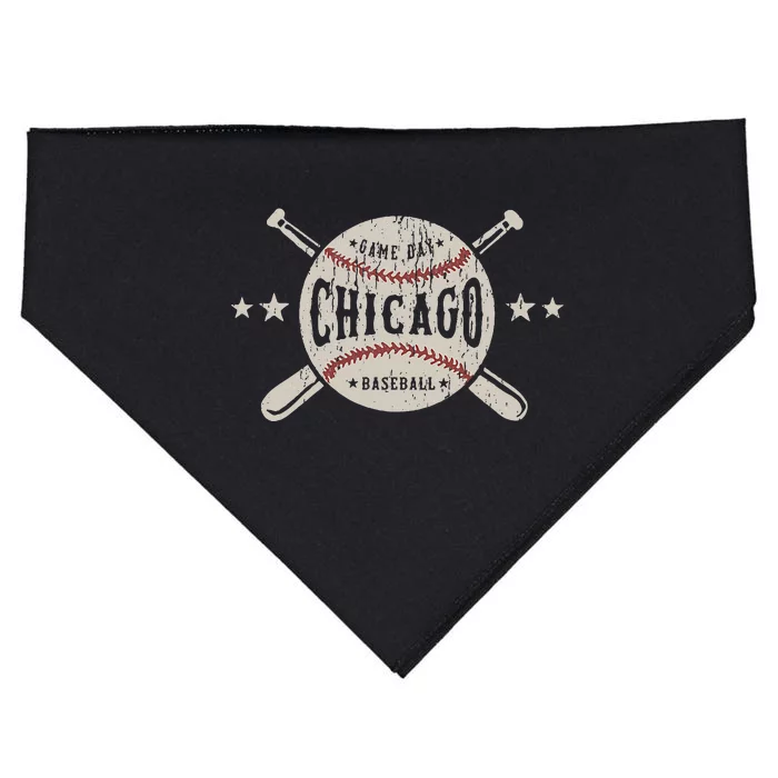 Chicago Illinois Il Vintage Baseball Graphic USA-Made Doggie Bandana