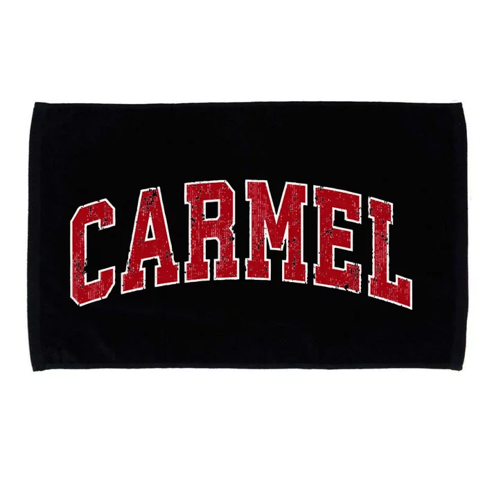 Carmel Indiana In Vintage Sports Design Red Design Microfiber Hand Towel