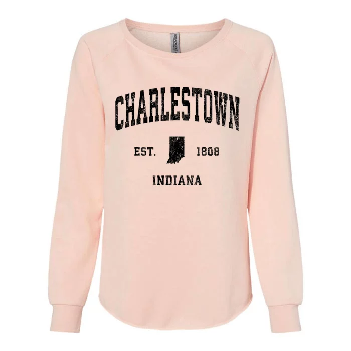 Charlestown Indiana In Vintage Athletic Womens California Wash Sweatshirt