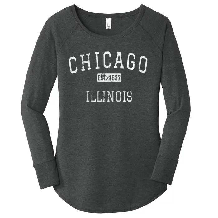 Chicago Illinois IL Vintage Women's Perfect Tri Tunic Long Sleeve Shirt